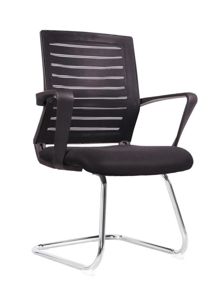 Conjunto com 1 Cadeira Diretor e 2 Cadeiras Interlocutor Pelegrin PEL-8501 Tela Mesh Preta