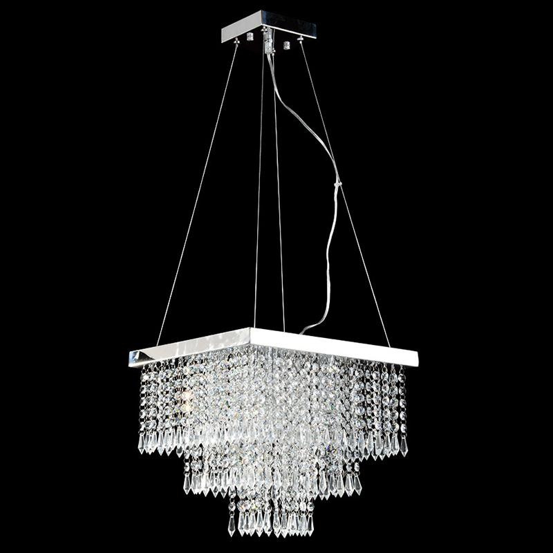 Lustre Cairo Com Base Pendente E Adornos Em Acrílico De Alto Brilho - Cor Cristal