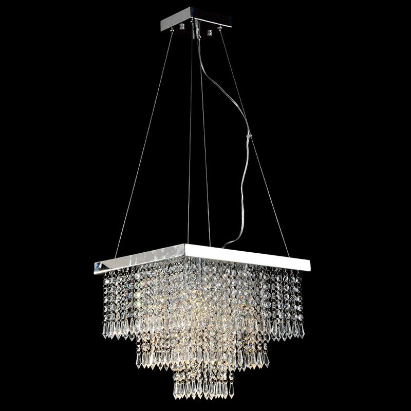 Lustre Cairo Com Base Pendente E Adornos Em Acrílico De Alto Brilho - Cor Cristal
