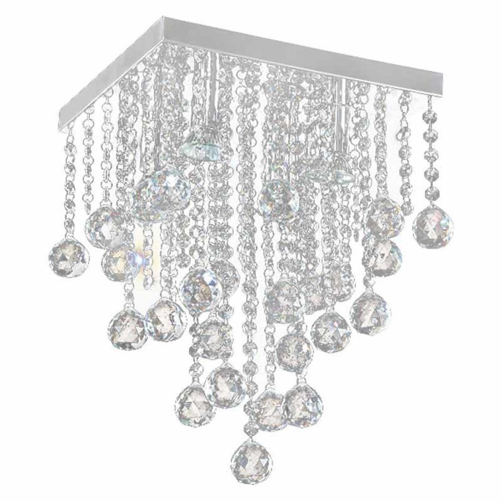 Lustre Classic com Adornos em Acrílico de Alto Brilho - Cor Cristal