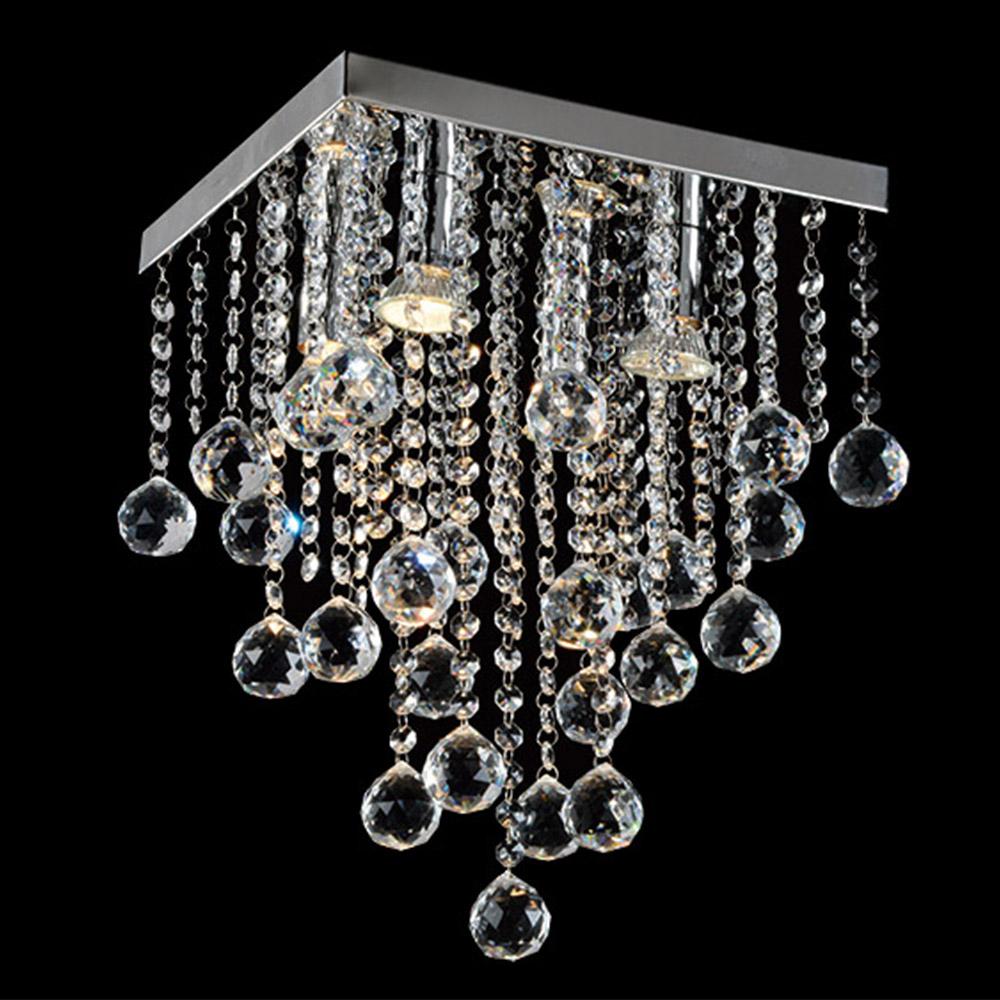 Lustre Classic com Adornos em Acrílico de Alto Brilho - Cor Cristal