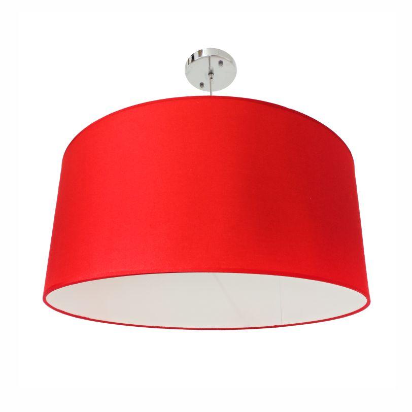 Lustre Dome Pelegrin PEL-021 Metal Tecido Vermelho