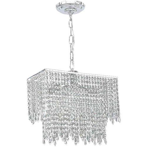 Lustre Finesse Com Base Pendente E Adornos Em Acrílico De Alto Brilho - Cor Cristal