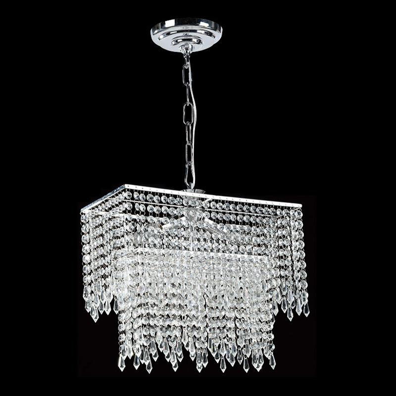 Lustre Finesse Com Base Pendente E Adornos Em Acrílico De Alto Brilho - Cor Cristal