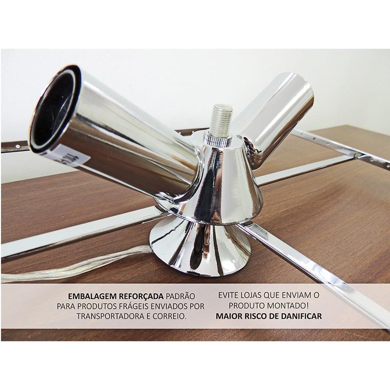 Lustre Finesse Com Base Pendente E Adornos Em Acrílico De Alto Brilho - Cor Cristal