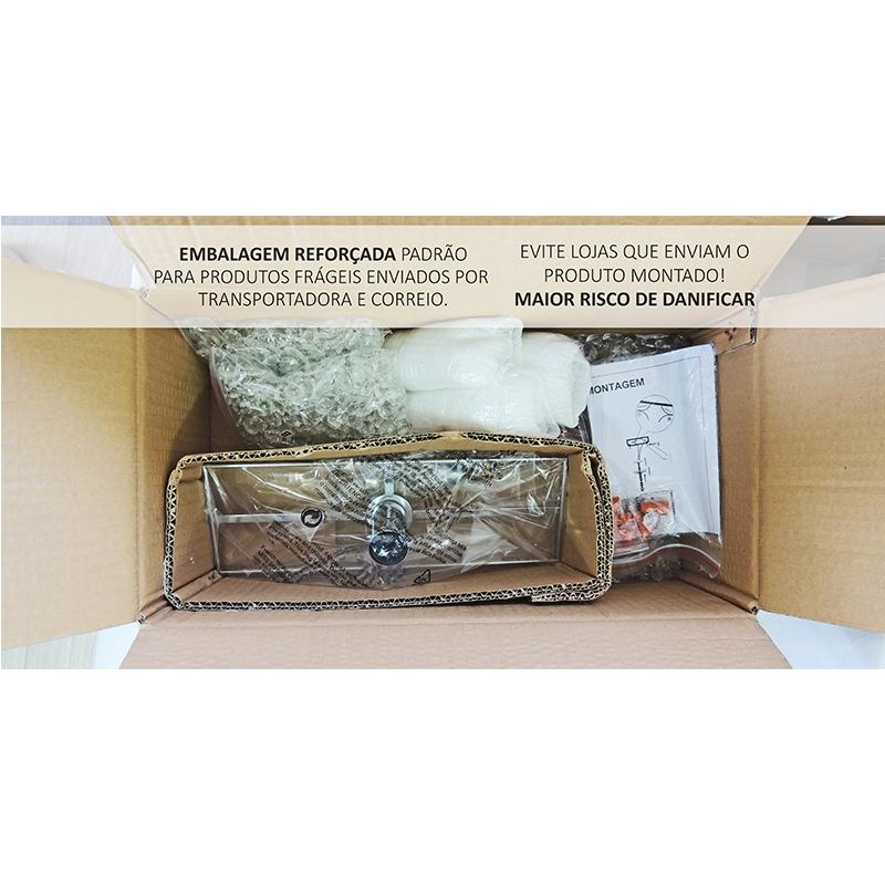 Lustre Finesse Com Base Pendente E Adornos Em Acrílico De Alto Brilho - Cor Cristal