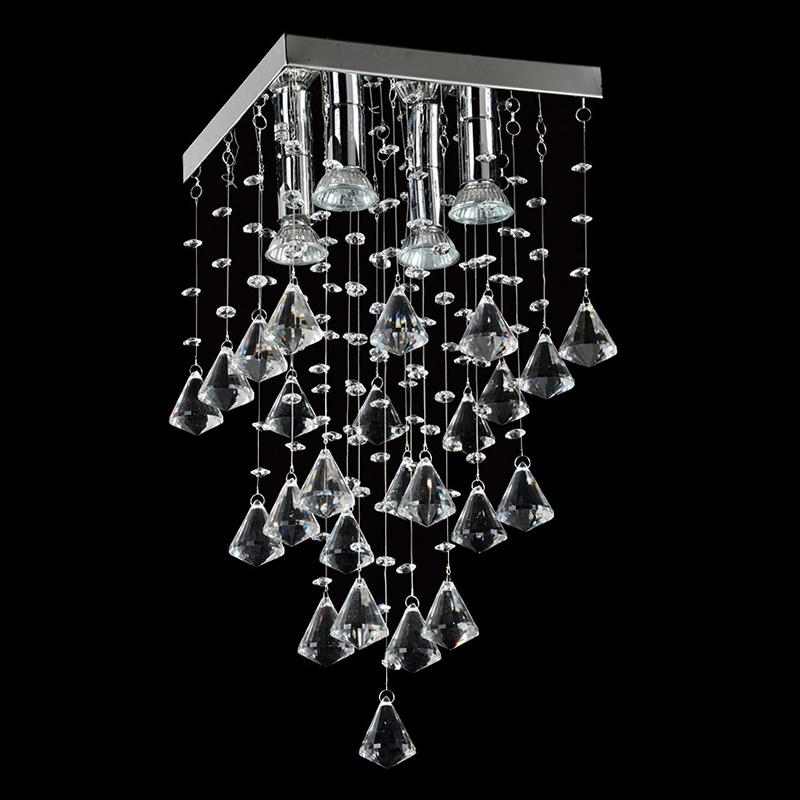 Lustre Star Com Adornos Em Acrílico De Alto Brilho - Cor Cristal