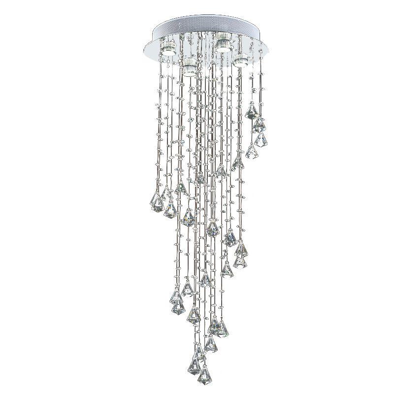 Lustre Waterfall com Adornos em Acrílico de Alto Brilho - Cor Cristal