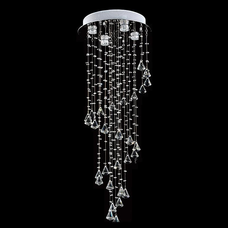 Lustre Waterfall com Adornos em Acrílico de Alto Brilho - Cor Cristal