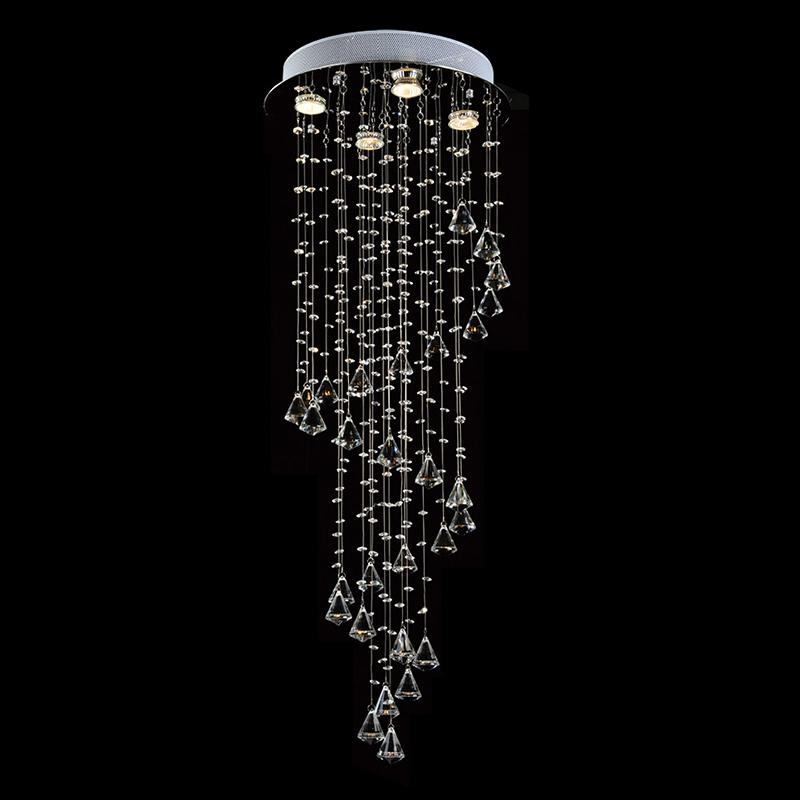 Lustre Waterfall com Adornos em Acrílico de Alto Brilho - Cor Cristal