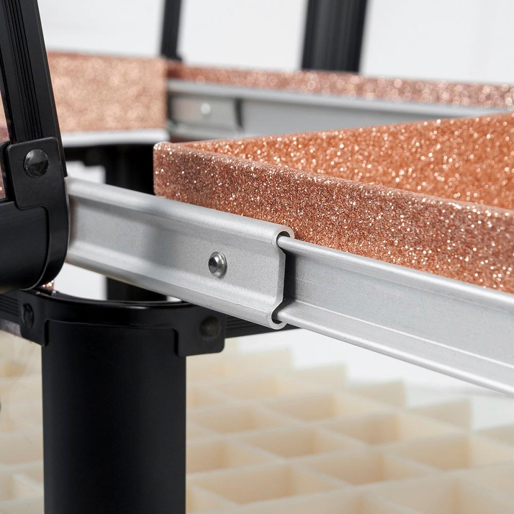 Maleta Maquiagem Joias Alumínio e Acrílico Pelegrin PEL-M1018 Preta e Rose Gold