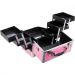 Maleta Maquiagem Joias Manicure Alumínio ABS Pelegrin PEL-M1009 Rosa