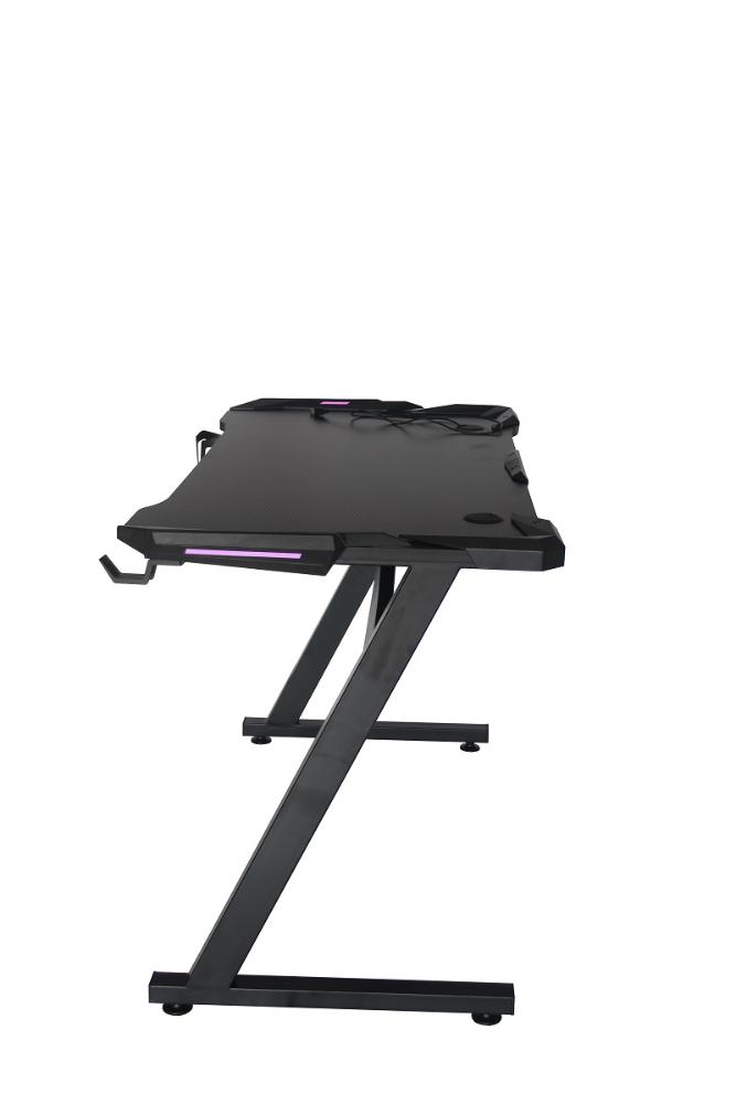 Mesa Gamer LED Pelegrin PEL-004P Preta Metal e MDF
