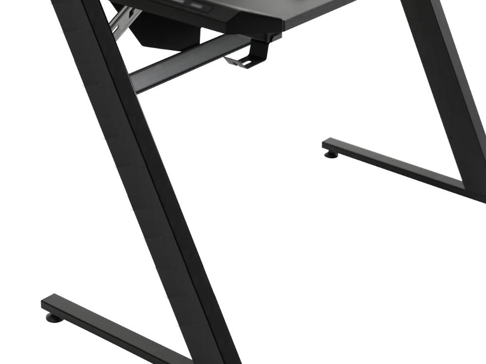 Mesa Gamer LED Pelegrin PEL-004P Preta Metal e MDF
