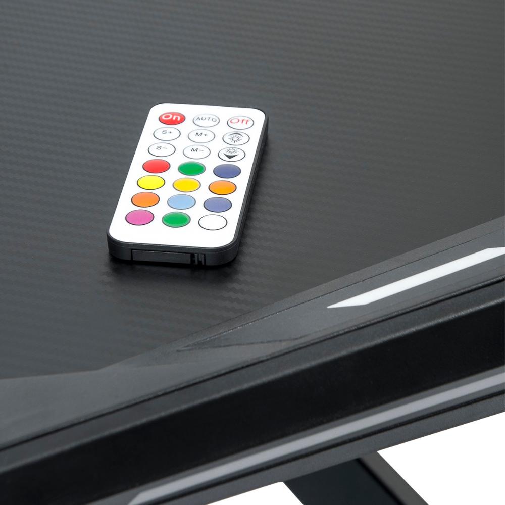 Mesa Gamer LED Pelegrin PEL-004P Preta Metal e MDF