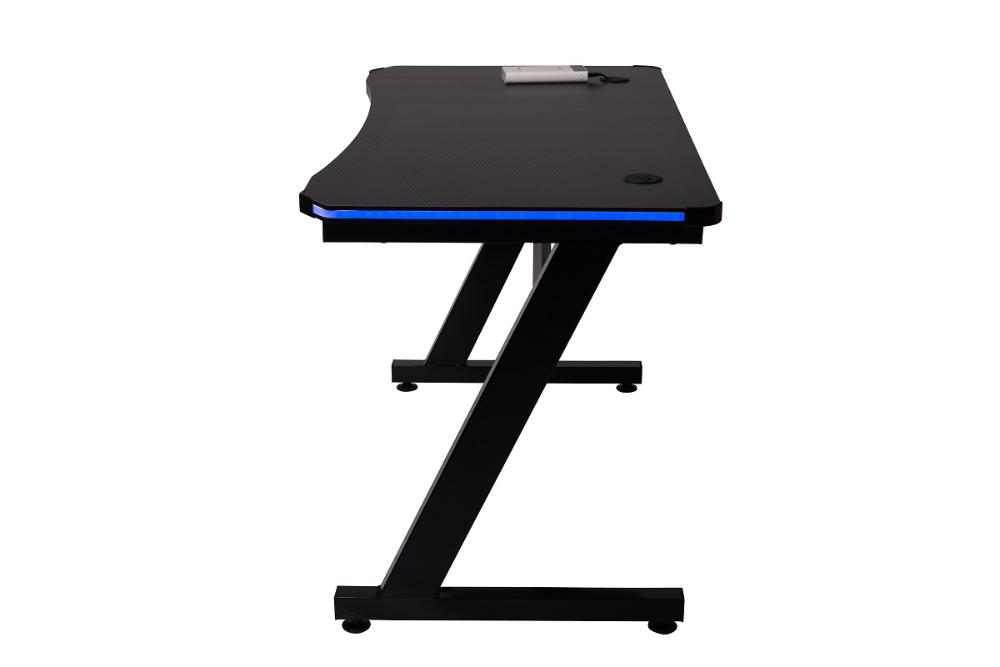 Mesa Gamer LED Pelegrin PEL-007P Preta Metal e MDF