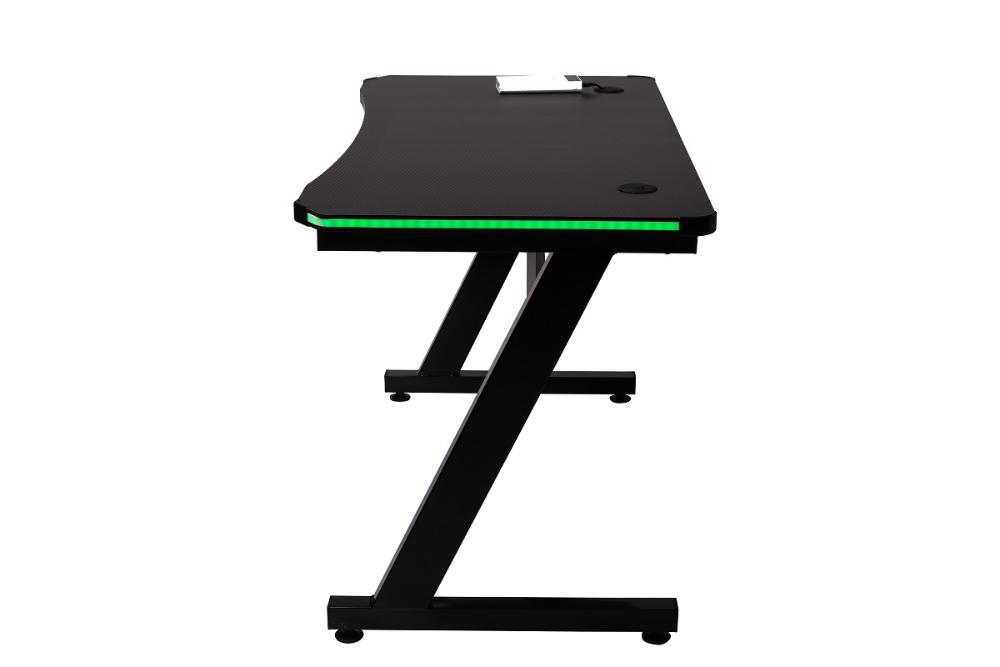 Mesa Gamer LED Pelegrin PEL-007P Preta Metal e MDF