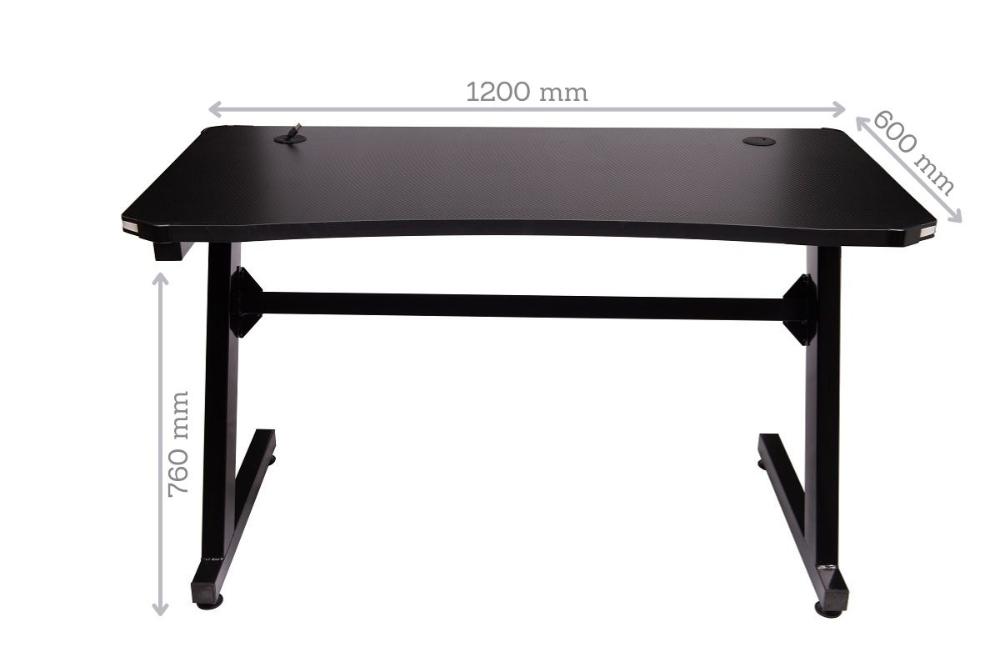 Mesa Gamer LED Pelegrin PEL-007P Preta Metal e MDF