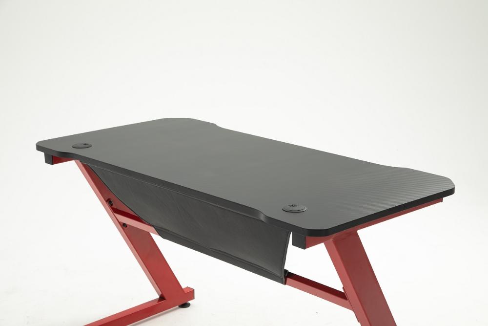 Mesa Gamer Pelegrin PEL-003P Preta e Vermelha Metal e MDF