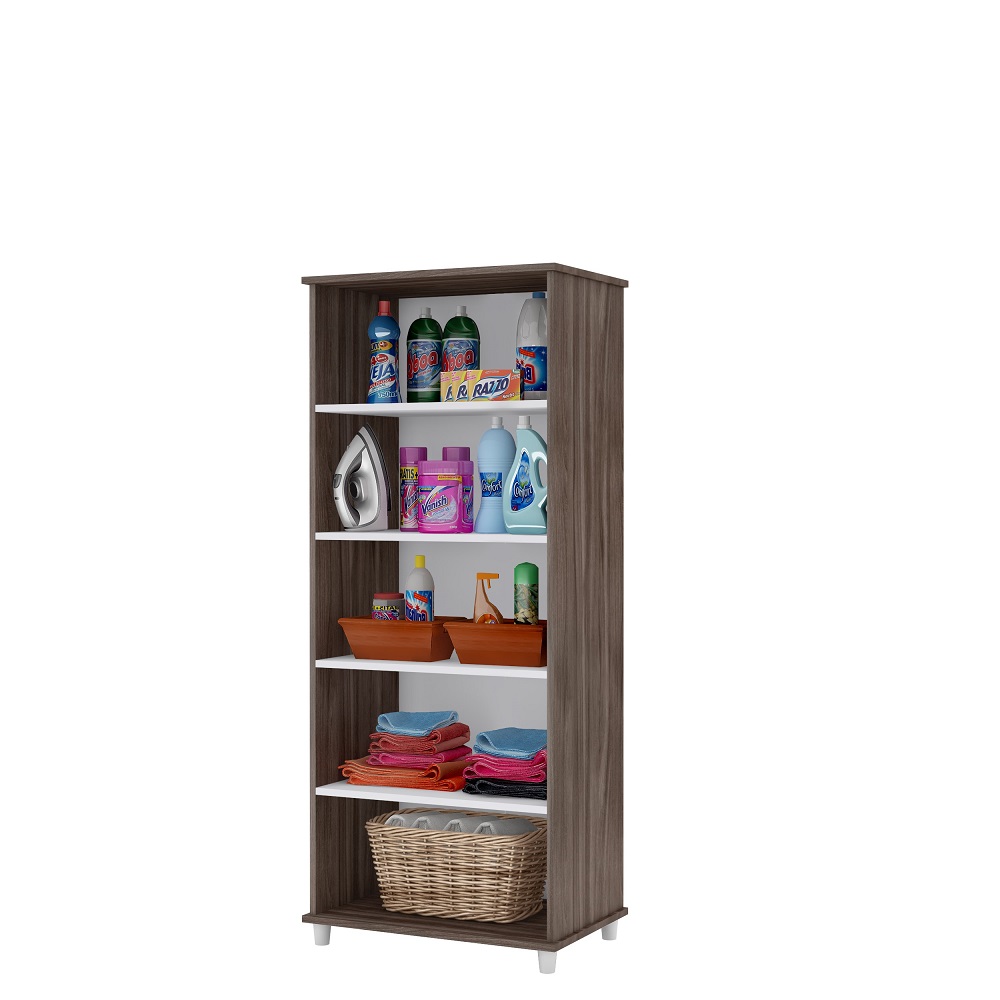 Nicho Organizador Multiuso Slim Com Portas Carvalho Smoked
