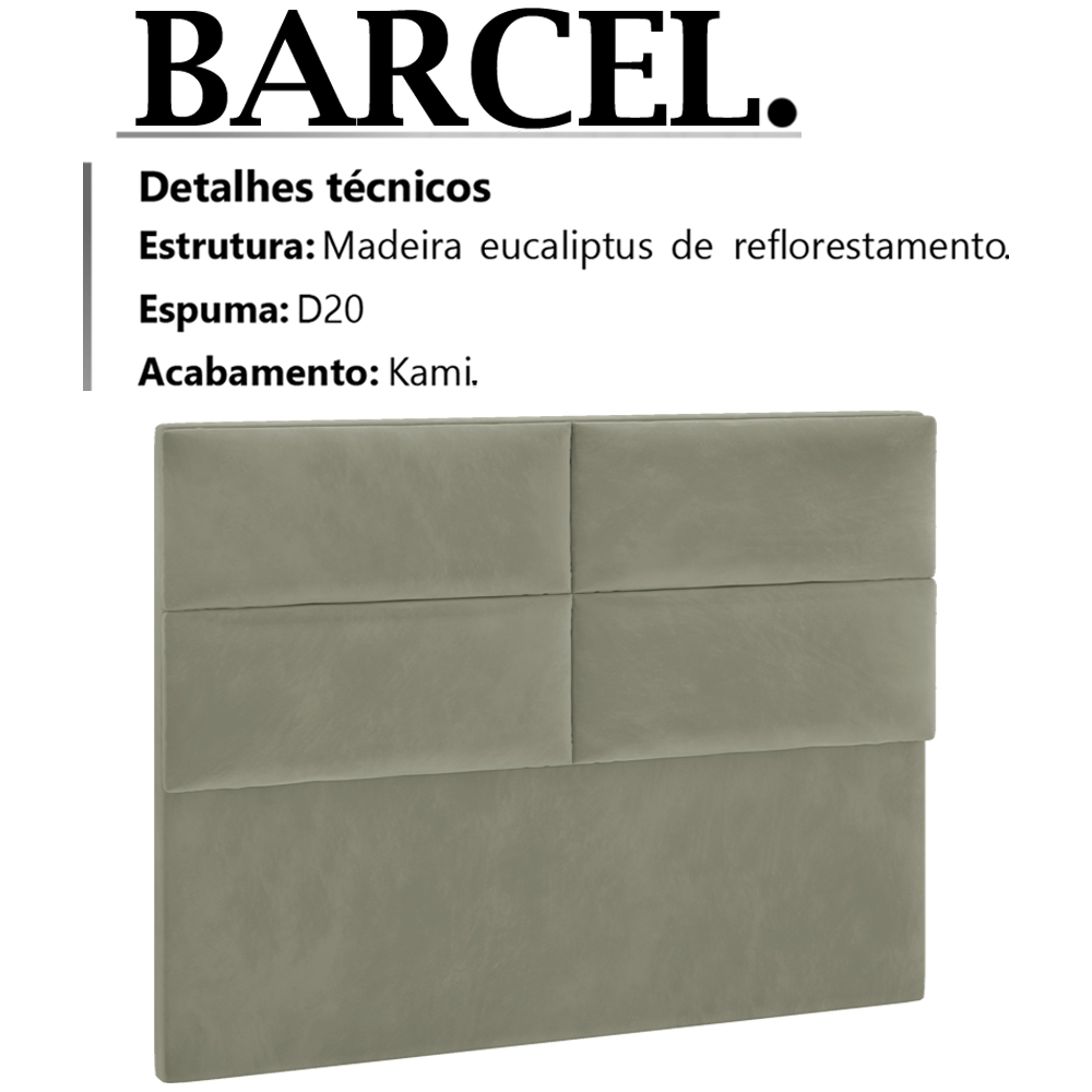 Cabeceira Casal 140 cm Barcel Veludo SL 940 Peer