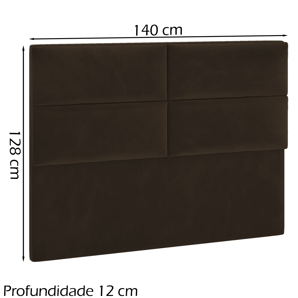 Cabeceira Casal 140 cm Barcel Veludo SL 942 Peer