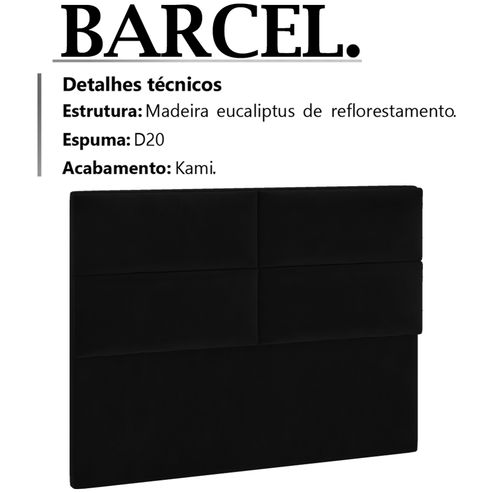 Cabeceira Casal 140 cm Barcel Veludo SL 944 Peer