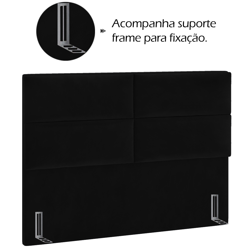 Cabeceira Casal 140 cm Barcel Veludo SL 944 Peer