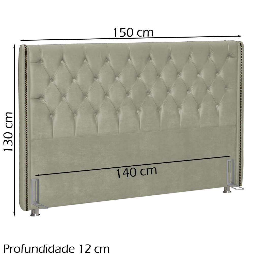 Cabeceira Casal 140 cm Firezz Veludo SL 940 Peer