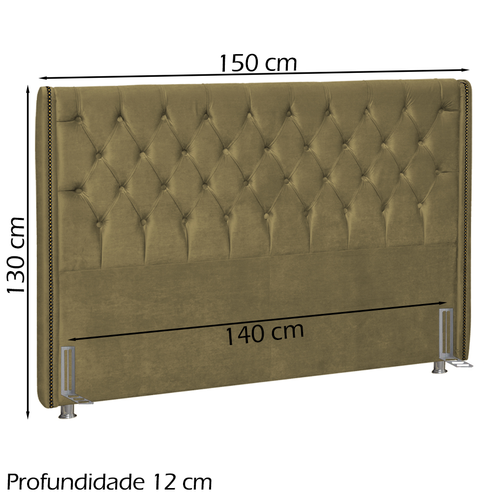 Cabeceira Casal 140 cm Firezz Veludo SL 945 Peer