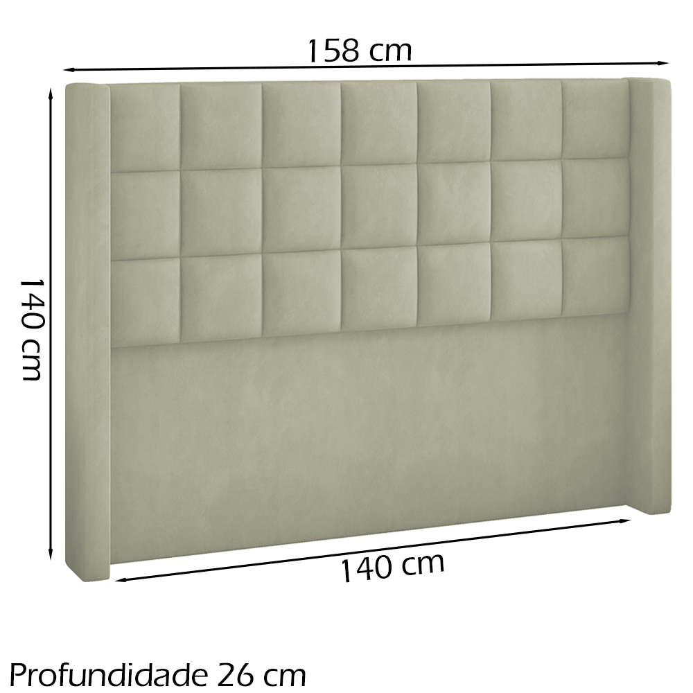 Cabeceira Casal 140 cm Genov Veludo SL 940 Peer
