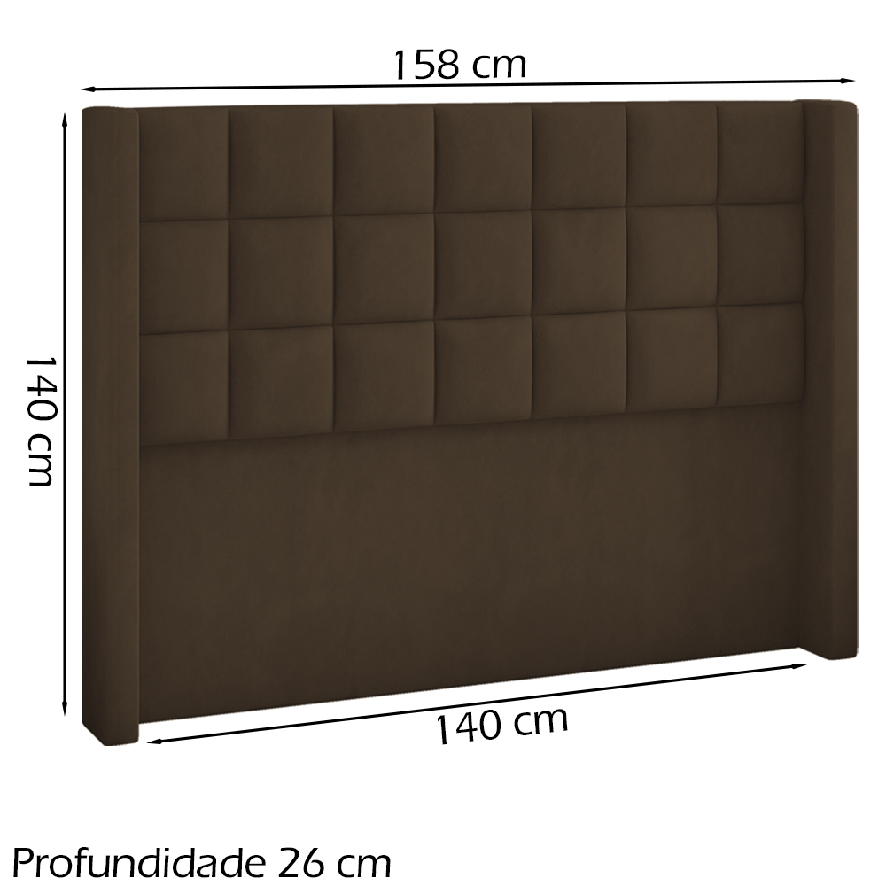 Cabeceira Casal 140 cm Genov Veludo SL 942 Peer