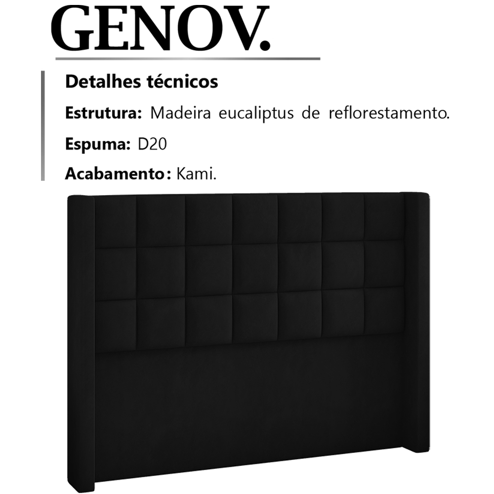 Cabeceira Casal 140 cm Genov Veludo SL 944 Peer