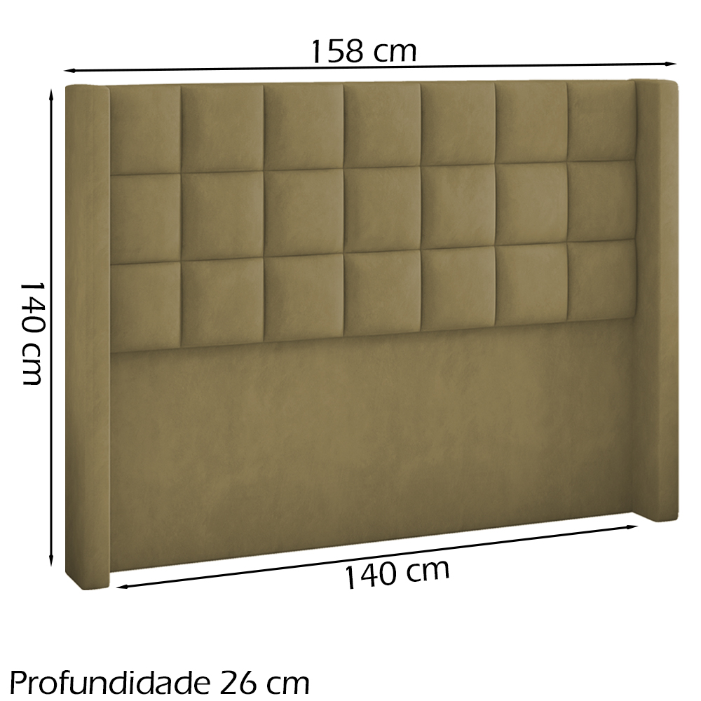 Cabeceira Casal 140 cm Genov Veludo SL 945 Peer