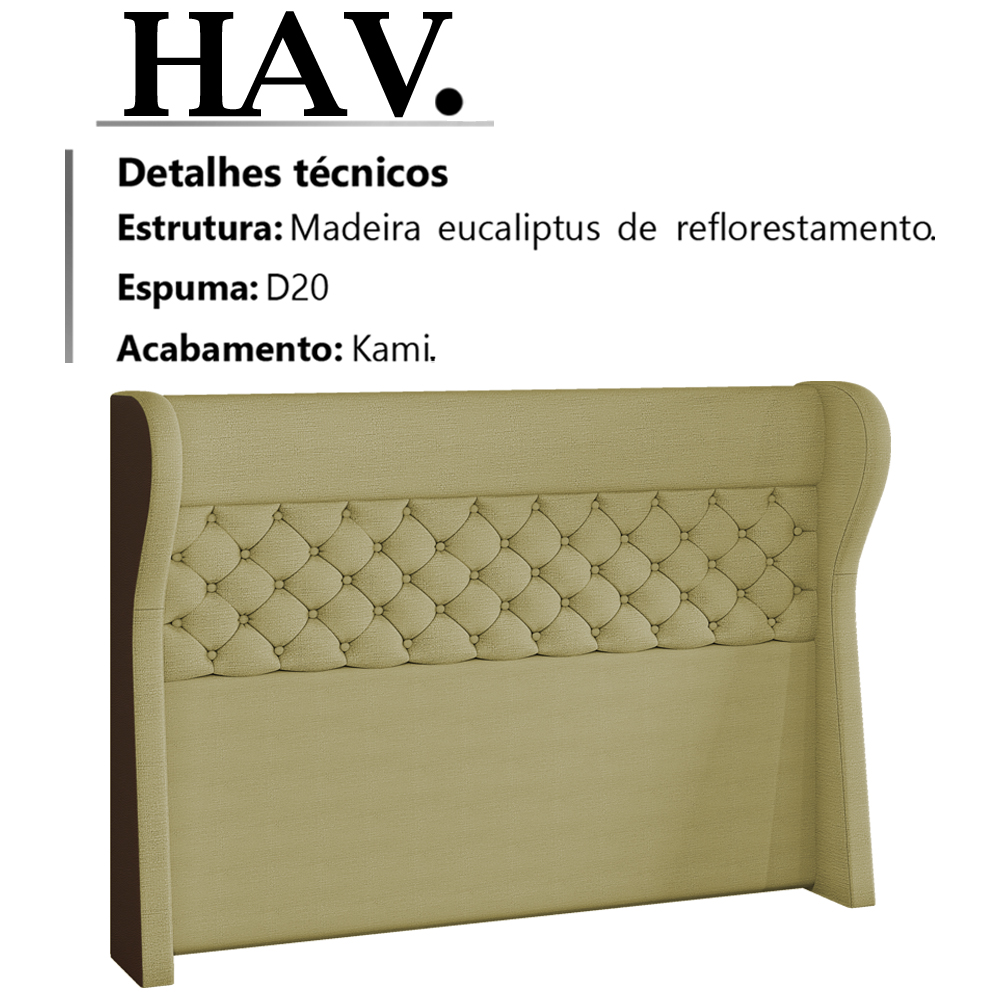 Cabeceira Casal 140 cm Hav Linho E Corano SL 75 TCS 721 Peer