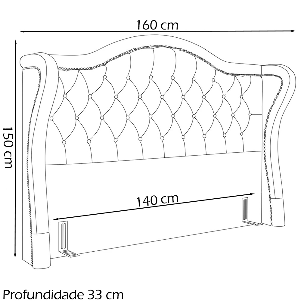 Cabeceira Casal 140 cm Monacc Linho SL 76 Peer