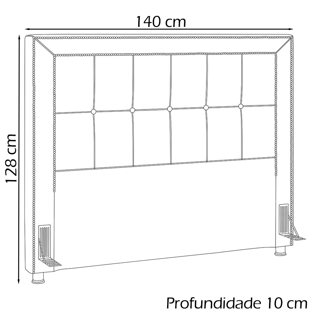 Cabeceira Casal 140 cm Napoll Veludo SL 942 Peer