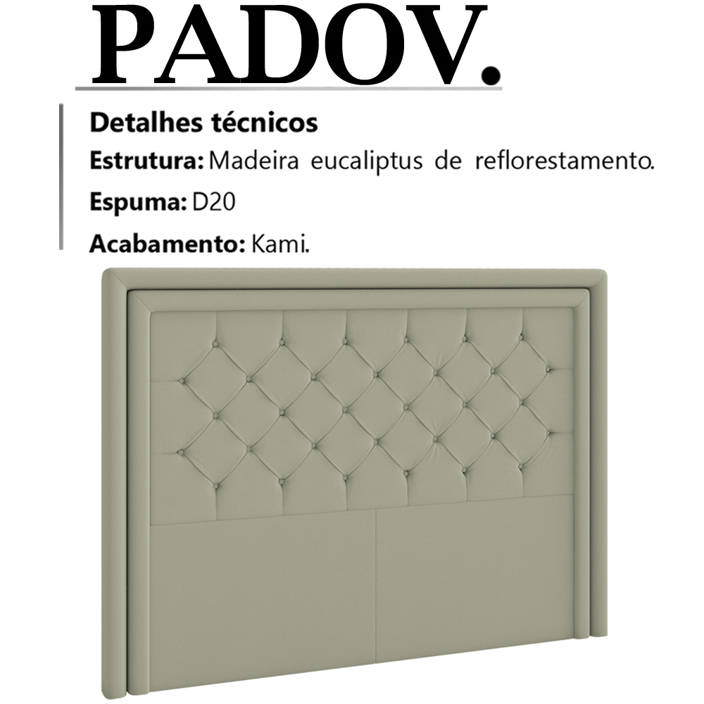 Cabeceira Casal 140 cm Padov Veludo SL 940 Peer