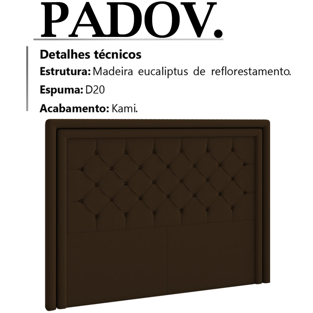 Cabeceira Casal 140 cm Padov Veludo SL 942 Peer