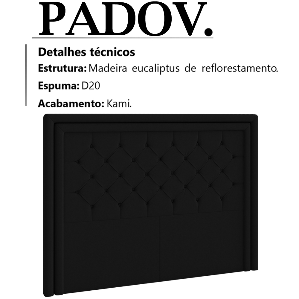 Cabeceira Casal 140 cm Padov Veludo SL 944 Peer