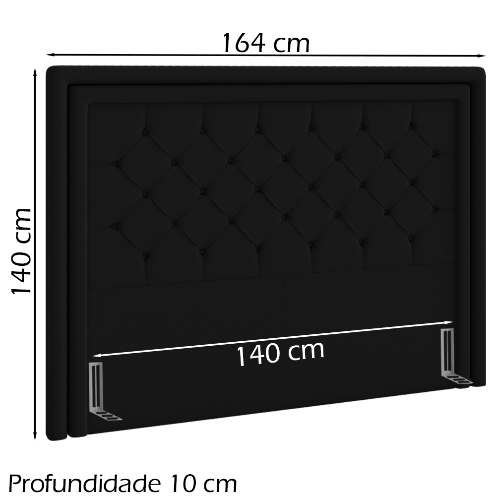 Cabeceira Casal 140 cm Padov Veludo SL 944 Peer