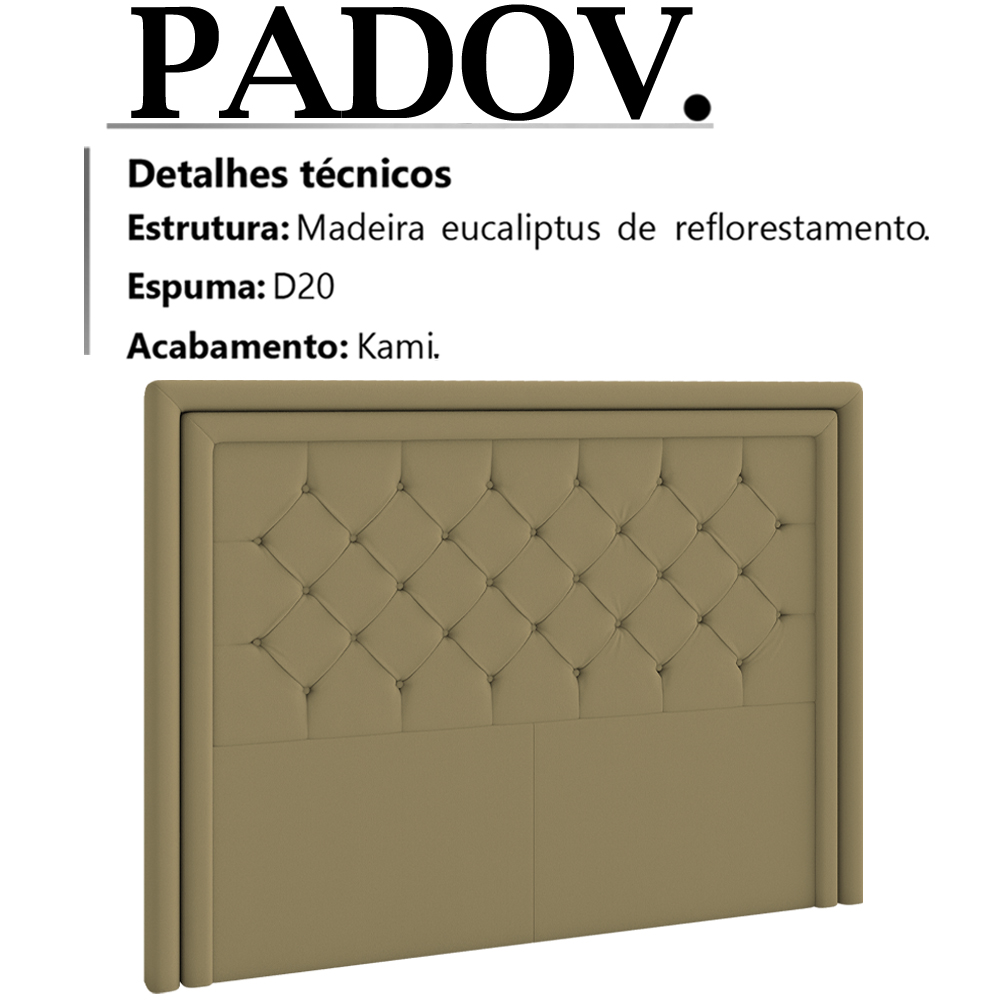 Cabeceira Casal 140 cm Padov Veludo SL 945 Peer