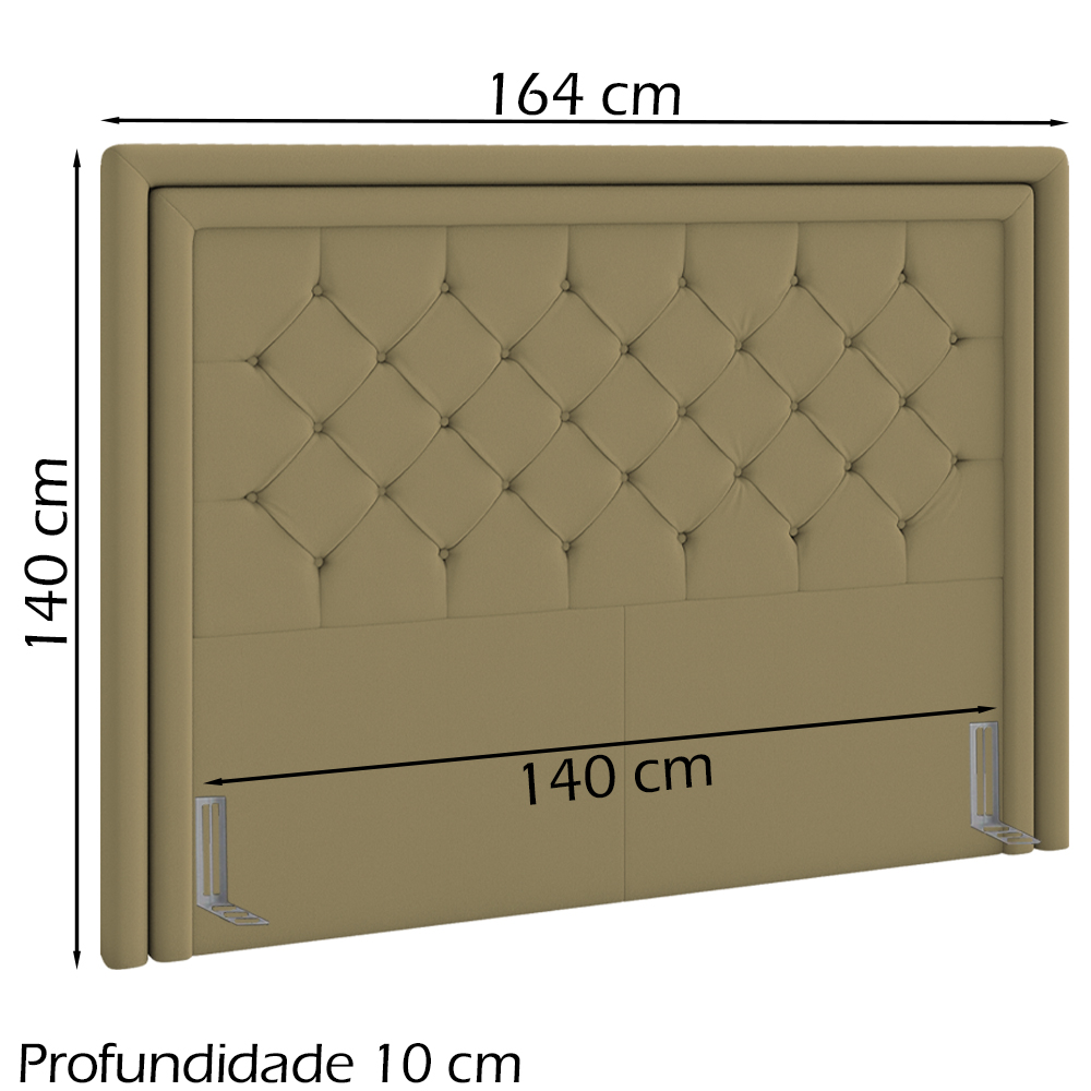 Cabeceira Casal 140 cm Padov Veludo SL 945 Peer