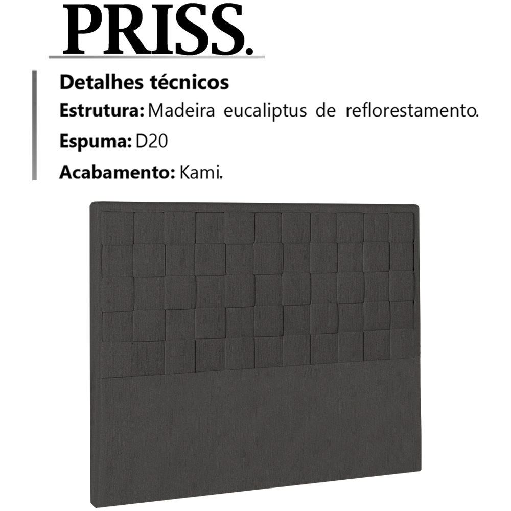 Cabeceira Casal 140 cm Priss Linho SL 74 Peer
