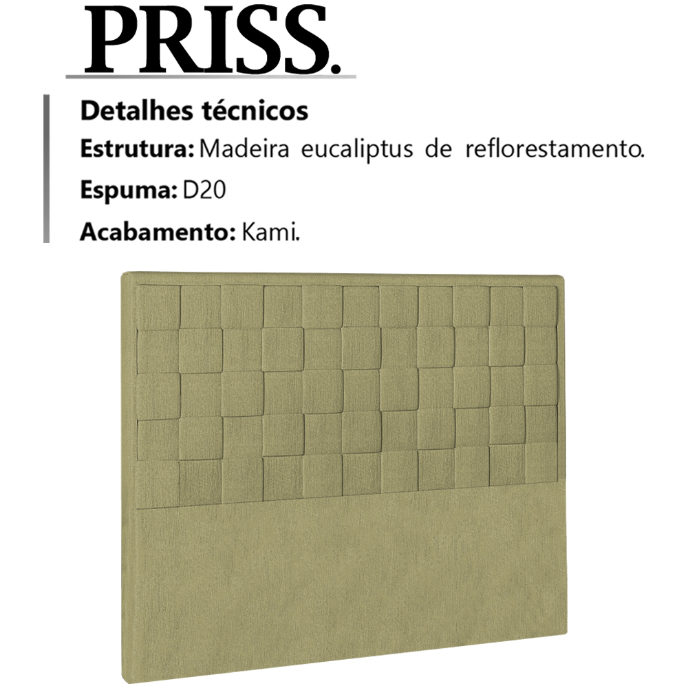 Cabeceira Casal 140 cm Priss Linho SL 75 Peer