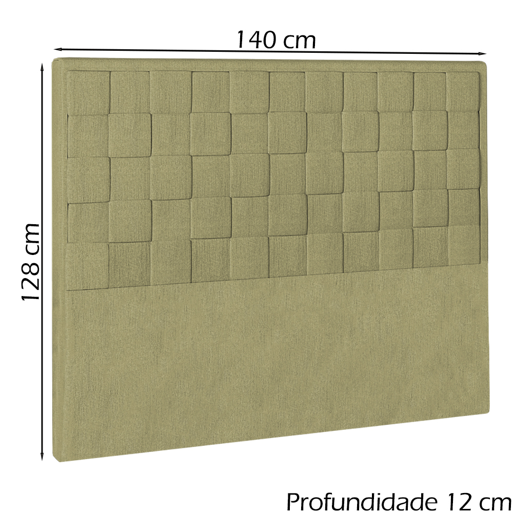 Cabeceira Casal 140 cm Priss Linho SL 75 Peer