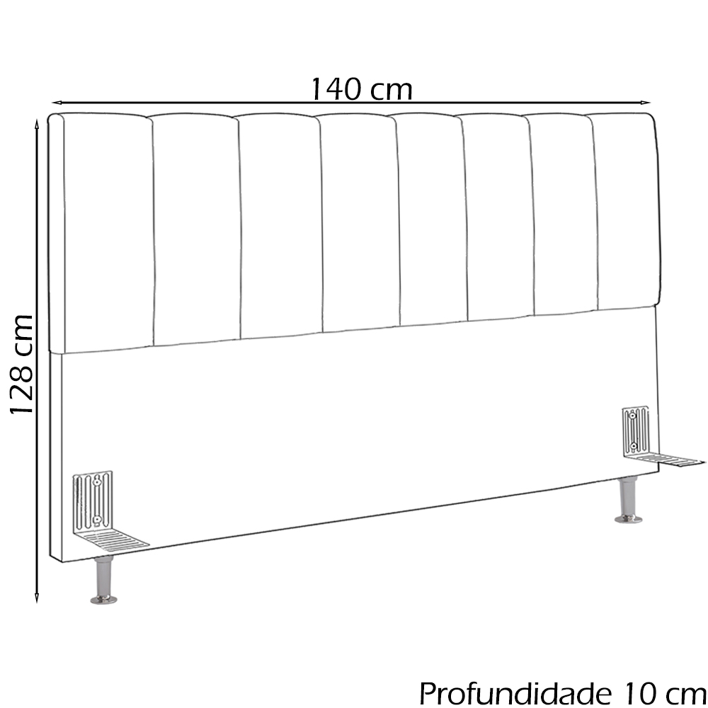 Cabeceira Casal 140 cm Sevill Veludo SL 949 Peer