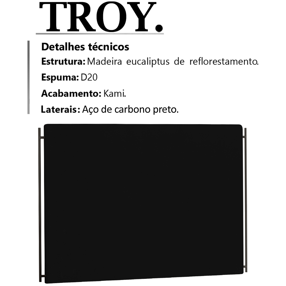 Cabeceira Casal 140 cm Troy Veludo SL 944 Peer