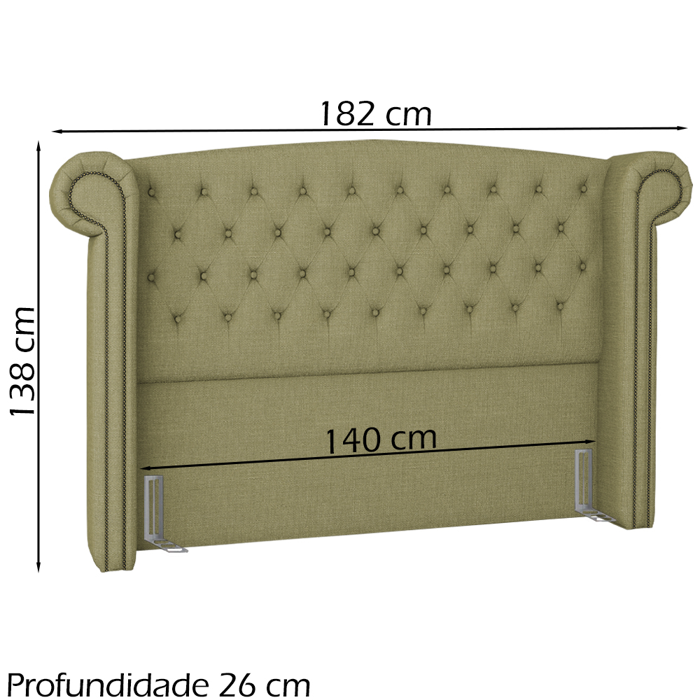 Cabeceira Casal 140 cm Valenn Linho SL 75 Peer