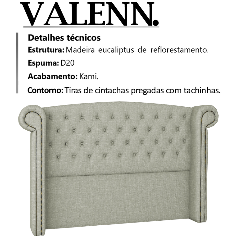 Cabeceira Casal 140 cm Valenn Linho SL 76 Peer